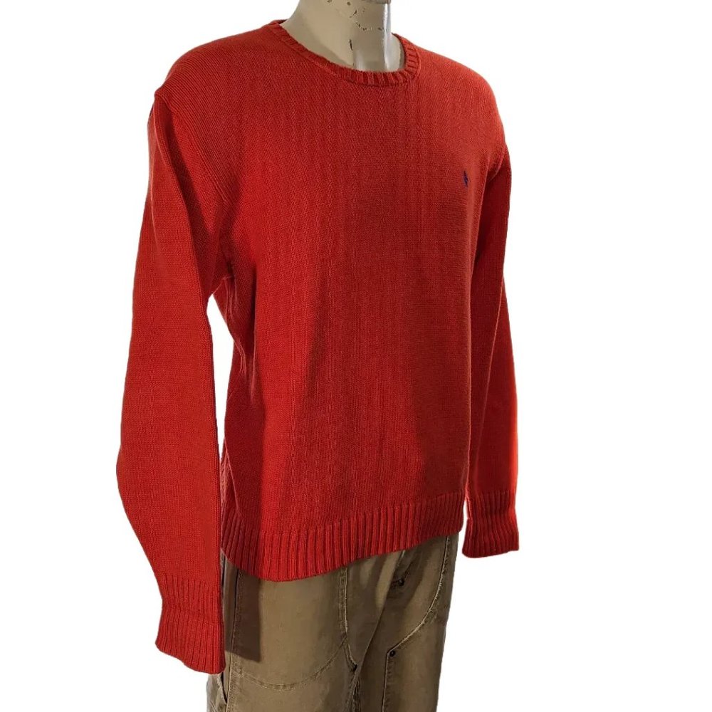 Polo Ralph Lauren Orange Cotton Crew Neck Sweater Sz XL EUC - Picture 3 of 5